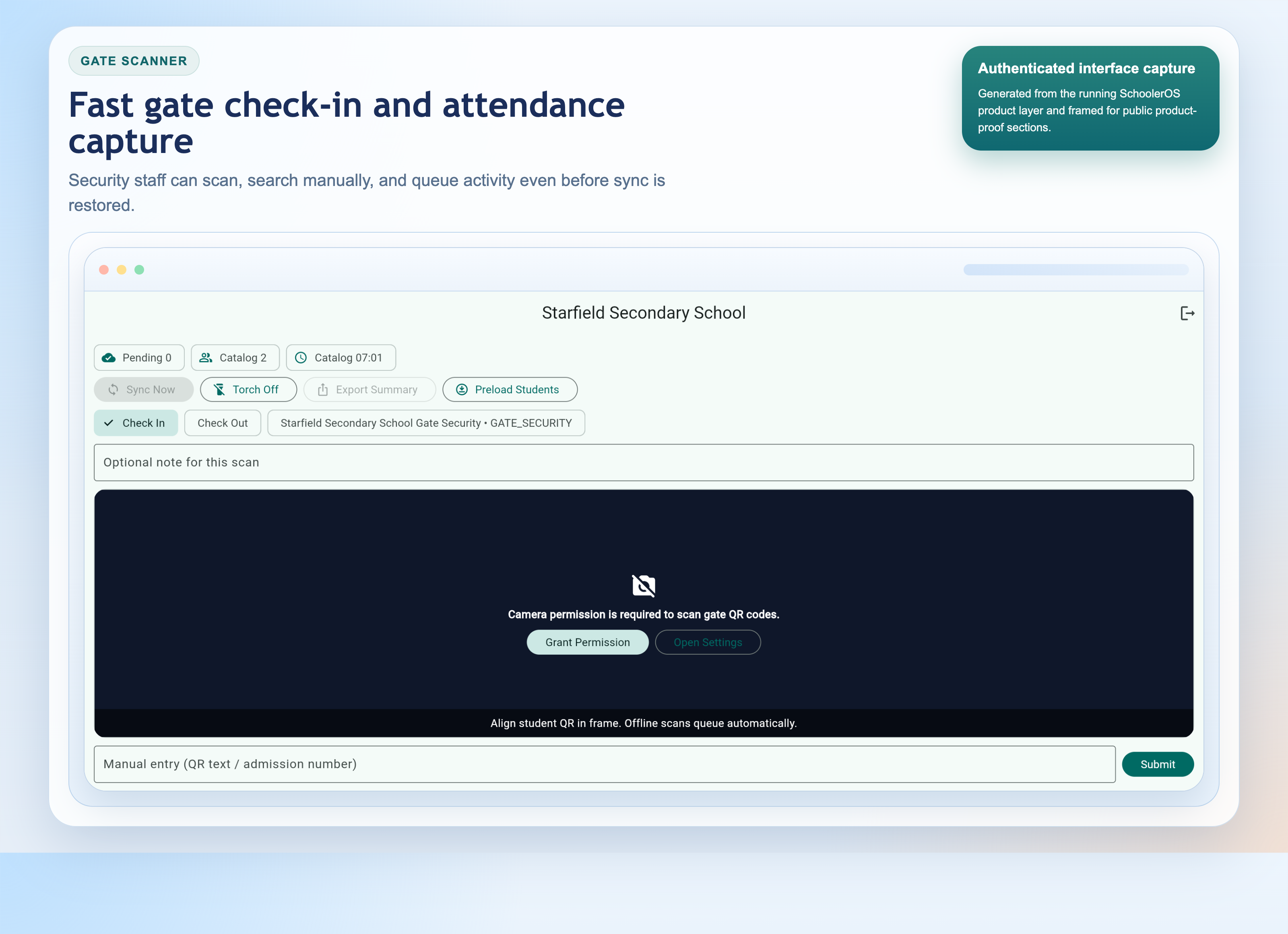 Gate scanner app preview